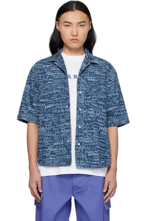 Marni Navy Bleached Lasered Denim Shirt