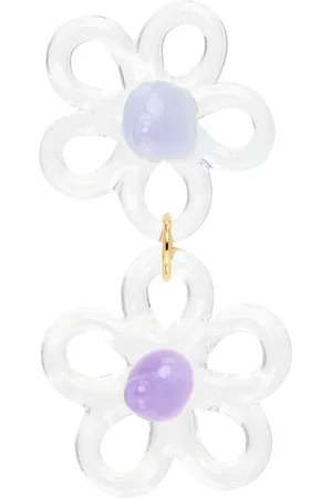 Levens Jewels Purple Double Daisy Single Earring