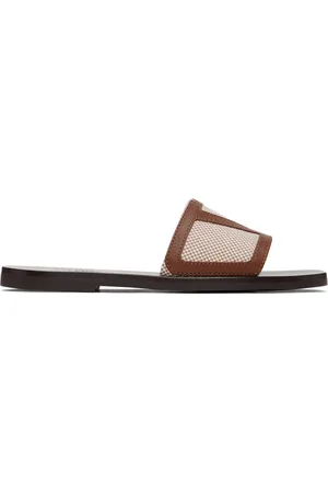 VALENTINO GARAVANI Brown & Tan Viva Superstar Slide Sandals