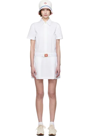 Casablanca Pleated Cotton Tennis Minidress