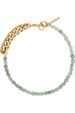 DRIES VAN NOTEN Gold & Green Stone Chain Necklace