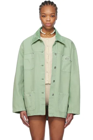 BLUMARINE Green Rhinestone Logo Jacket