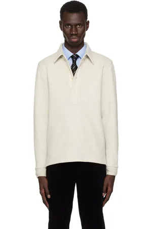 Tom Ford Gray Cotton Blend Rugby Polo