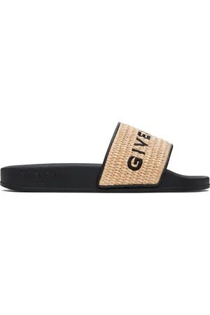 Givenchy Black & Beige Slide Sandals