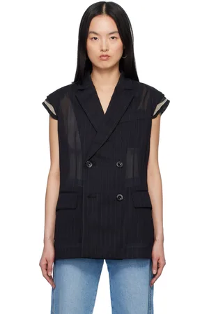 SACAI Black High Twist Voile Vest