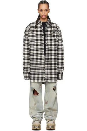 Vetements Black Metalized Wrinkled Pyjama Shirt