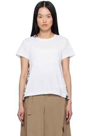 SACAI White Car Race & Tropical Print T-shirt