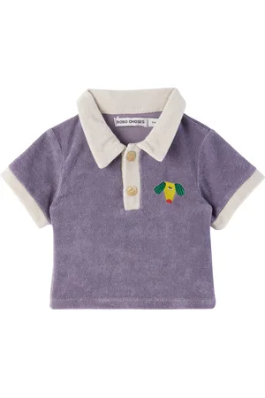 Bobo Choses Baby Purple Happy Dog Terry Cloth Polo