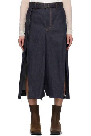 SACAI Indigo Mix Denim Midi Skirt