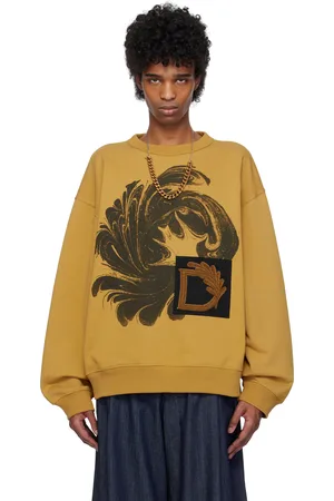 DRIES VAN NOTEN Yellow Appliqué Sweatshirt