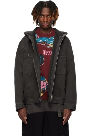 SACAI Gray Hooded Denim Jacket