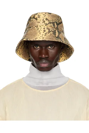 DRIES VAN NOTEN Beige Leather Bucket Hat