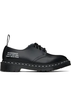 Dr. Martens Black NEIGHBORHOOD Edition Smiths NBHD Smooth Leather Derbys