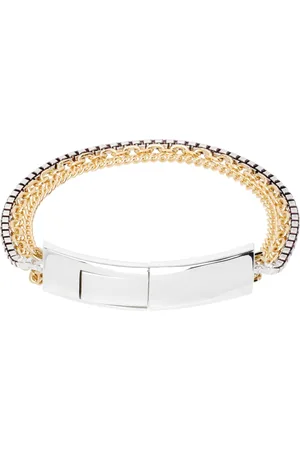 Bottega Veneta Gold & Silver Detail Chain Bracelet