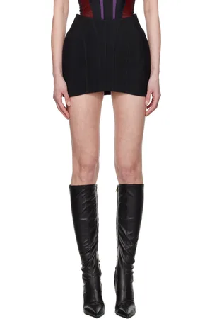 MUGLER Black Tailored Miniskirt