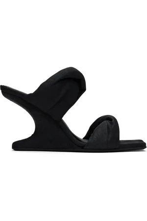 Rick Owens Black Porterville Cantilever 8 Twisted Heeled Sandals