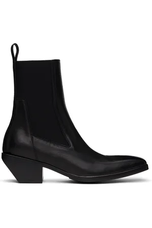 Rick Owens Black Hollywood Heeled Sliver Chelsea Boots