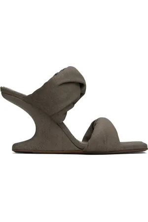 Rick Owens Gray Porterville Cantilever 8 Twisted Heeled Sandals