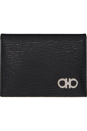 Salvatore Ferragamo Black Gancini Credit Card Holder
