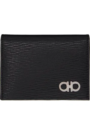 Salvatore Ferragamo Black Gancini Credit Card Holder