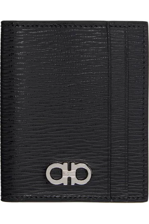 Salvatore Ferragamo Black Gancini Credit Card Holder