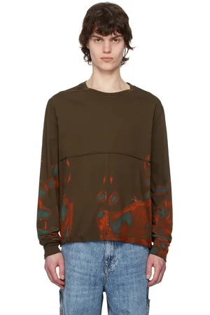 ECKHAUS LATTA Brown Lapped Long Sleeve T-shirt
