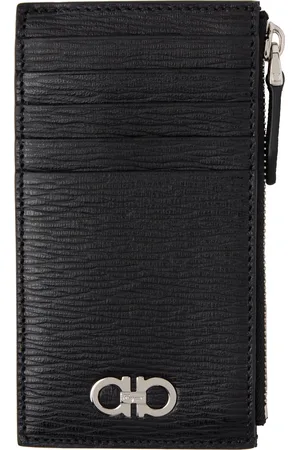 Salvatore Ferragamo Black Gancini Credit Card Holder