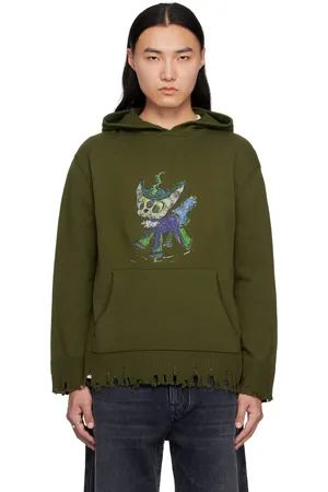 We11 Done Grunge Monster Pony Knit Hoodie