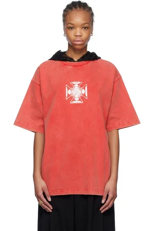 We11 Done Heart Cross Hooded T-shirt