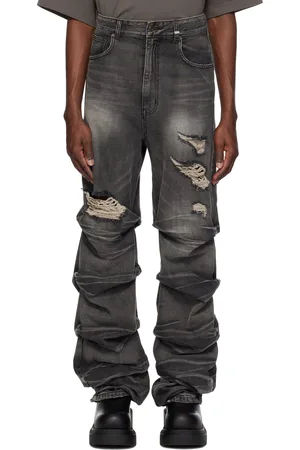 We11 Done Wrinkled Straight Jeans