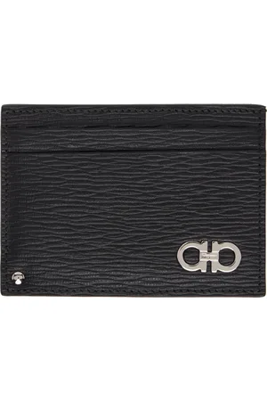 Salvatore Ferragamo Black Gancini Card Holder