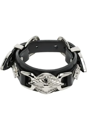 TOGA PULLA Black Double Buckle Bangle Bracelet