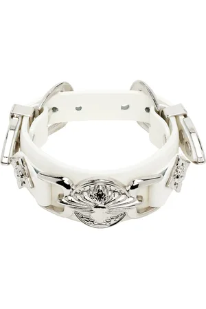 TOGA PULLA White Double Buckle Bangle Bracelet