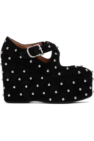 Alaïa Black Criss Cross Wedge Heels