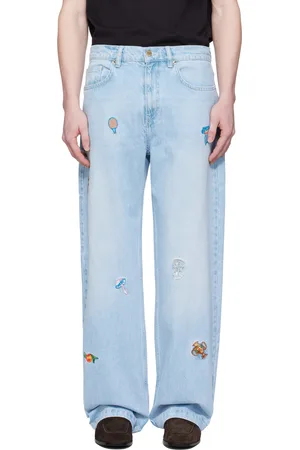 Casablanca Blue Embroidered Motif Jeans