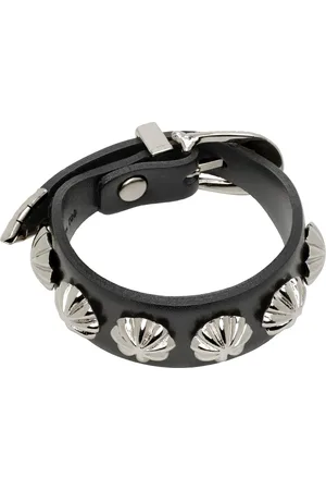 TOGA PULLA Black Concho Leather Bangle Bracelet