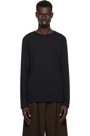 DRIES VAN NOTEN Black Crewneck Long Sleeve T-shirt
