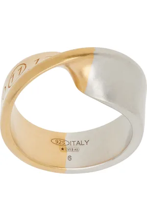 Maison Margiela Gold & Silver Twisted Numerical Logo Ring