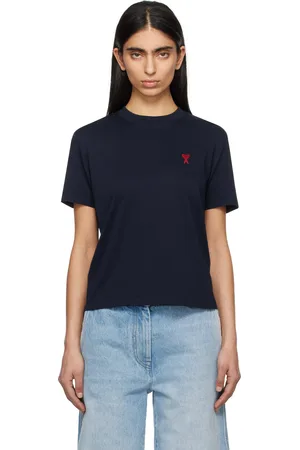 Ami Navy Cotton Ami de Coeur T-shirt