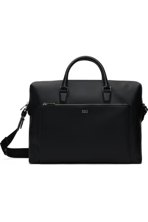 HUGO BOSS Black Grained Faux-Leather Briefcase
