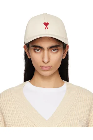 Ami Off-White Cotton Ami de Coeur Embroidery Cap