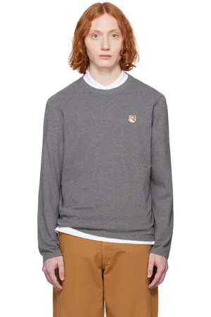 Maison Kitsuné Gray Fox Head Patch Regular Long Sleeves T-shirt