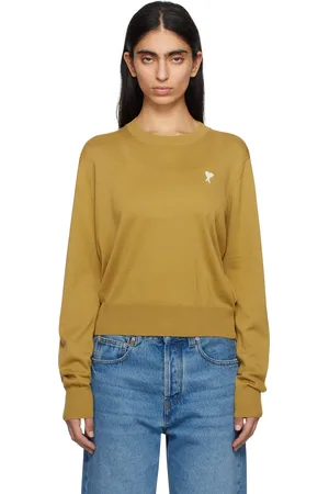 Ami Khaki Wool Ami de Coeur Crew Neck Sweater