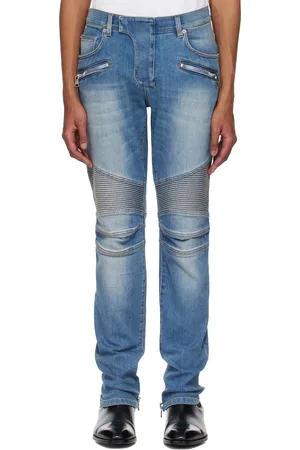 Balmain Blue Slim-Fit Biker Jeans