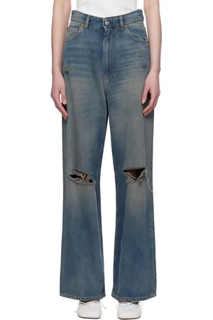 Maison Margiela Blue Distressed 5 Pockets Jeans