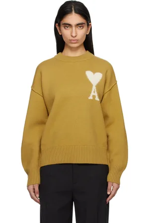 Ami Khaki Wool Ami de Coeur Sweater