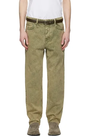 Ami Green Cotton Tapered Fit Jeans