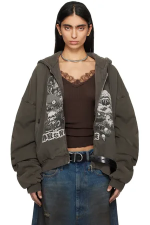 LU’U DAN Gray Wadded Hoodie