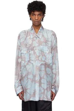 DRIES VAN NOTEN Pink & Blue Silk Shirt