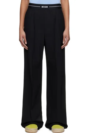 Msgm Black Pleated Trousers